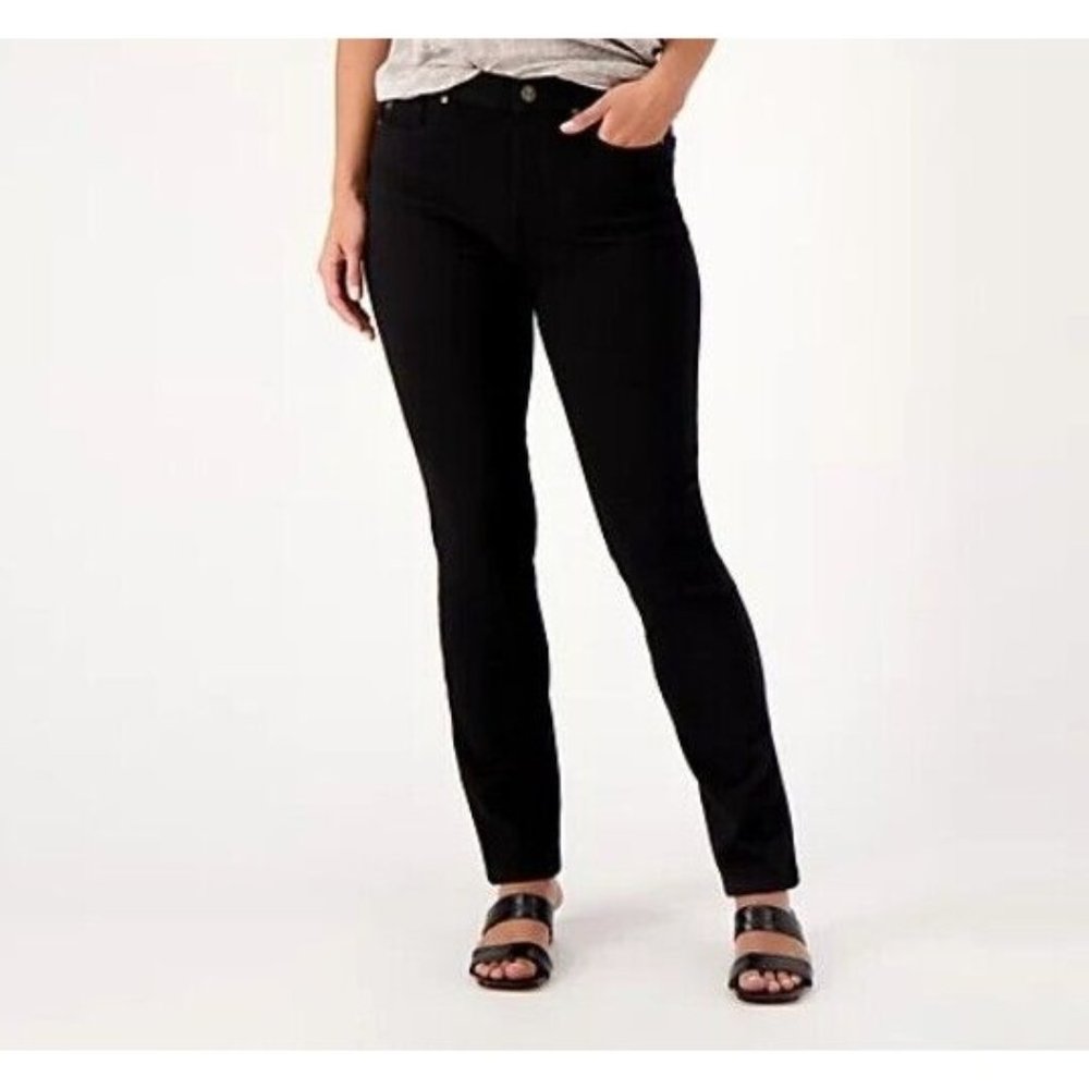 Belle by Kim Gravel Regular Flexibelle Rollabelle Jeans Black Reg 12